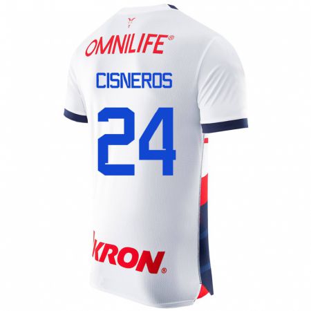 Kandiny Homme Maillot Carlos Cisneros #24 Blanc Tenues Extérieur 2023/24 T-Shirt