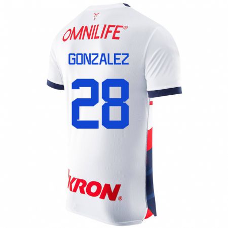 Kandiny Homme Maillot Fernando González #28 Blanc Tenues Extérieur 2023/24 T-Shirt