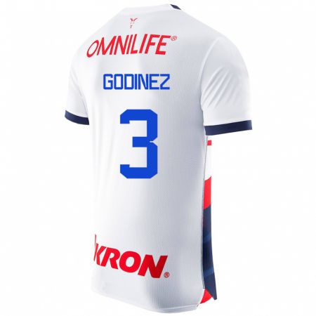 Kandiny Homme Maillot Damaris Godínez #3 Blanc Tenues Extérieur 2023/24 T-Shirt