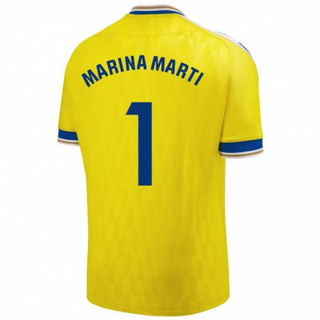Kandiny Femme Maillot Marina Martí #1 Jaune Tenues Domicile 2023/24 T-Shirt