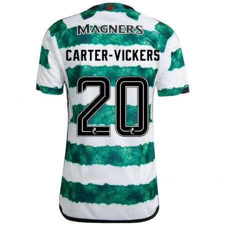 Kandiny Femme Maillot Cameron Carter-Vickers #20 Vert Tenues Domicile 2023/24 T-Shirt