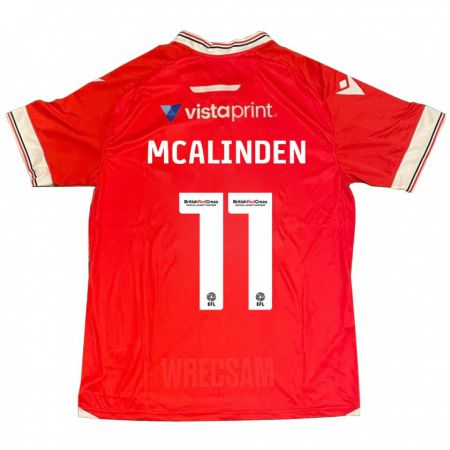 Kandiny Femme Maillot Liam Mcalinden #11 Rouge Tenues Domicile 2023/24 T-Shirt