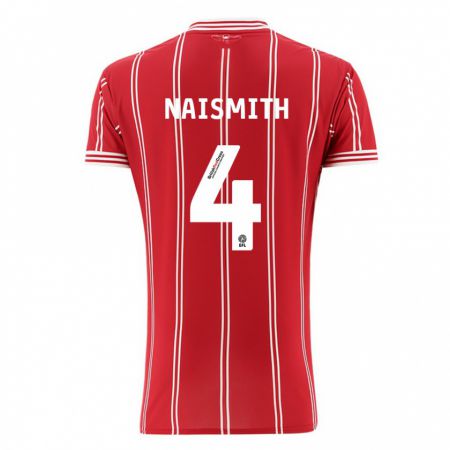 Kandiny Femme Maillot Kal Naismith #4 Rouge Tenues Domicile 2023/24 T-Shirt