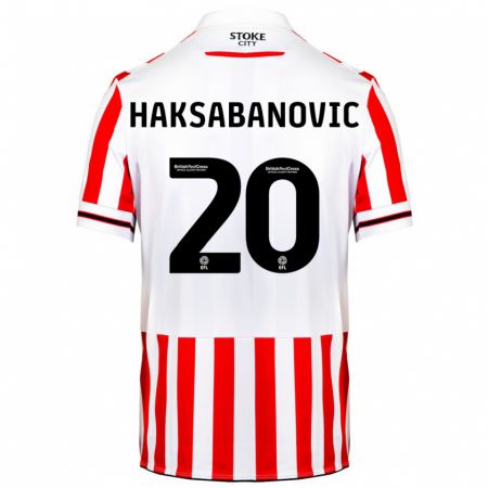 Kandiny Femme Maillot Sead Hakšabanović #20 Rouge Blanc Tenues Domicile 2023/24 T-Shirt