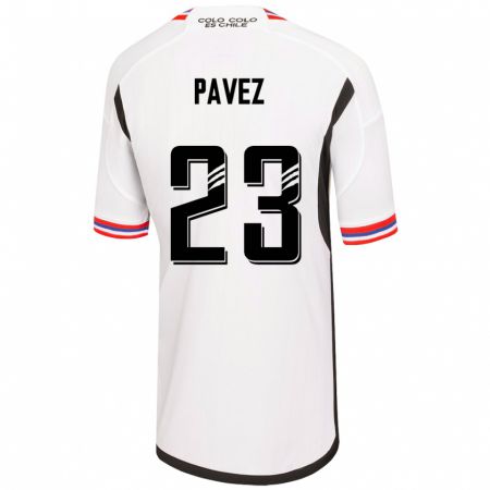 Kandiny Femme Maillot Esteban Pavez #23 Blanc Tenues Domicile 2023/24 T-Shirt