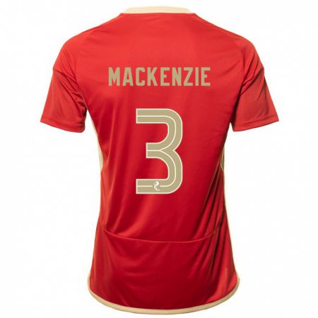 Kandiny Femme Maillot Jack Mackenzie #3 Rouge Tenues Domicile 2023/24 T-Shirt