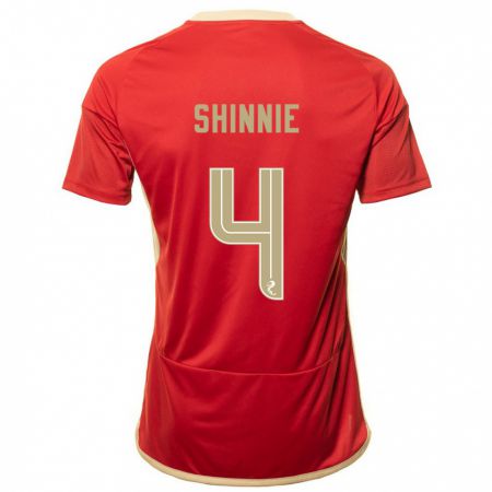 Kandiny Femme Maillot Graeme Shinnie #4 Rouge Tenues Domicile 2023/24 T-Shirt