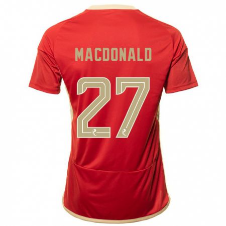 Kandiny Femme Maillot Angus Macdonald #27 Rouge Tenues Domicile 2023/24 T-Shirt