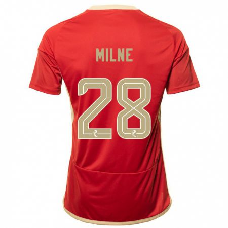 Kandiny Femme Maillot Jack Milne #28 Rouge Tenues Domicile 2023/24 T-Shirt