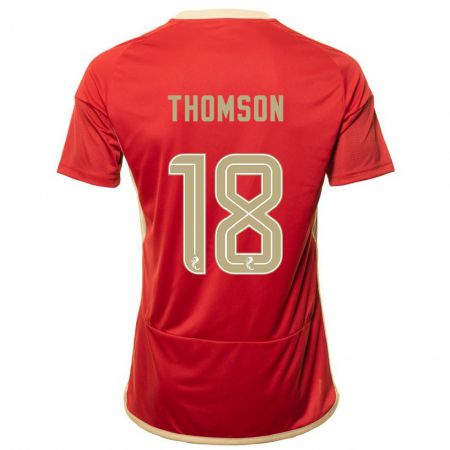 Kandiny Femme Maillot Eva Thomson #18 Rouge Tenues Domicile 2023/24 T-Shirt