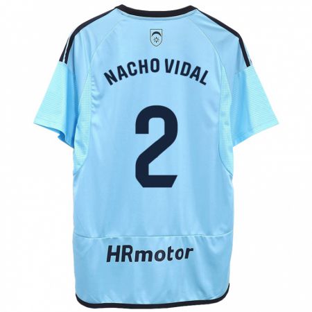 Kandiny Femme Maillot Nacho Vidal #2 Bleu Tenues Extérieur 2023/24 T-Shirt
