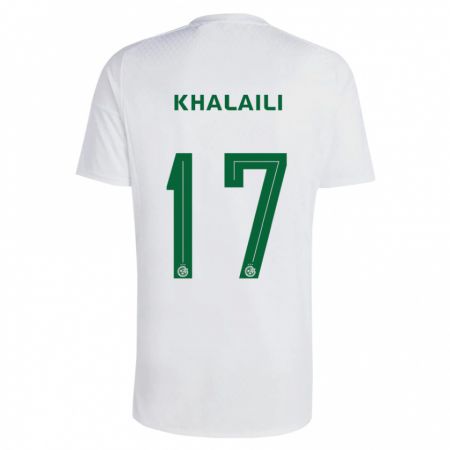 Kandiny Femme Maillot Iyad Khalaili #17 Vert Bleu Tenues Extérieur 2023/24 T-Shirt
