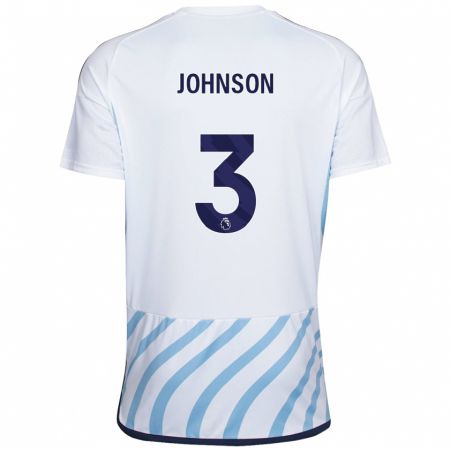 Kandiny Femme Maillot Nat Johnson #3 Blanc Bleu Tenues Extérieur 2023/24 T-Shirt