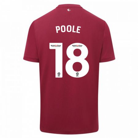 Kandiny Femme Maillot Phoebie Poole #18 Rouge Tenues Extérieur 2023/24 T-Shirt