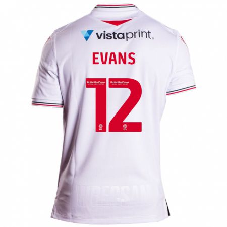 Kandiny Femme Maillot George Evans #12 Blanc Tenues Extérieur 2023/24 T-Shirt