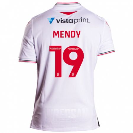 Kandiny Femme Maillot Jacob Mendy #19 Blanc Tenues Extérieur 2023/24 T-Shirt