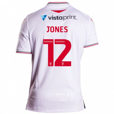Kandiny Femme Maillot Carra Jones #12 Blanc Tenues Extérieur 2023/24 T-Shirt