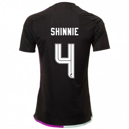 Kandiny Femme Maillot Graeme Shinnie #4 Noir Tenues Extérieur 2023/24 T-Shirt