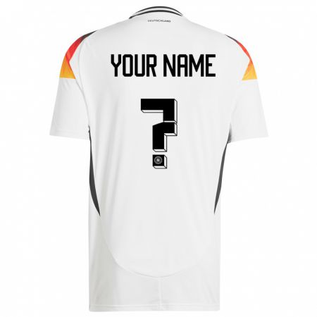 Kandiny Enfant Maillot Allemagne Votre Nom #0 Blanc Tenues Domicile 24-26 T-Shirt