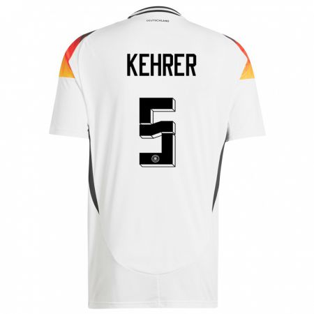 Kandiny Enfant Maillot Allemagne Thilo Kehrer #5 Blanc Tenues Domicile 24-26 T-Shirt