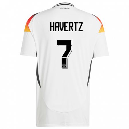 Kandiny Enfant Maillot Allemagne Kai Havertz #7 Blanc Tenues Domicile 24-26 T-Shirt