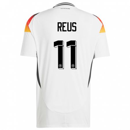 Kandiny Enfant Maillot Allemagne Marco Reus #11 Blanc Tenues Domicile 24-26 T-Shirt