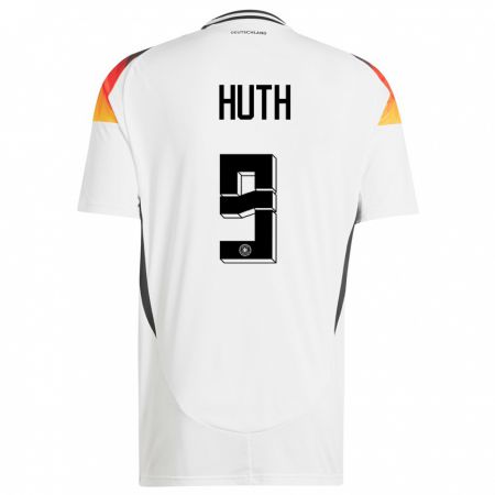 Kandiny Enfant Maillot Allemagne Svenja Huth #9 Blanc Tenues Domicile 24-26 T-Shirt