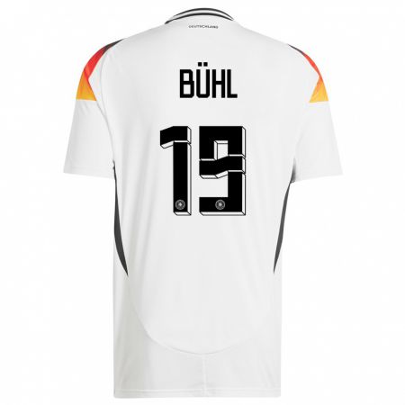 Kandiny Enfant Maillot Allemagne Klara Buhl #19 Blanc Tenues Domicile 24-26 T-Shirt