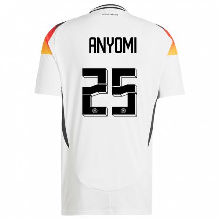 Kandiny Enfant Maillot Allemagne Nicole Anyomi #25 Blanc Tenues Domicile 24-26 T-Shirt