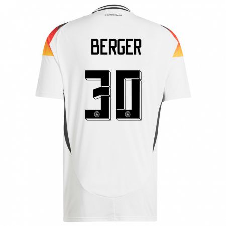 Kandiny Enfant Maillot Allemagne Ann Katrin Berger #30 Blanc Tenues Domicile 24-26 T-Shirt
