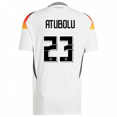 Kandiny Enfant Maillot Allemagne Noah Atubolu #23 Blanc Tenues Domicile 24-26 T-Shirt