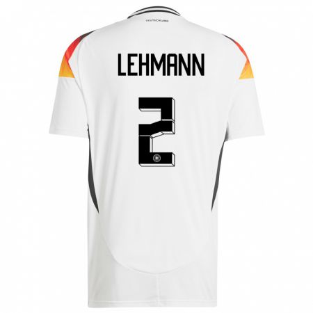 Kandiny Enfant Maillot Allemagne Paul Lehmann #2 Blanc Tenues Domicile 24-26 T-Shirt