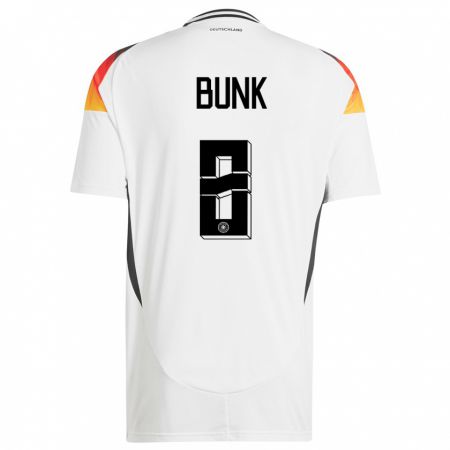Kandiny Enfant Maillot Allemagne Daniel Bunk #8 Blanc Tenues Domicile 24-26 T-Shirt
