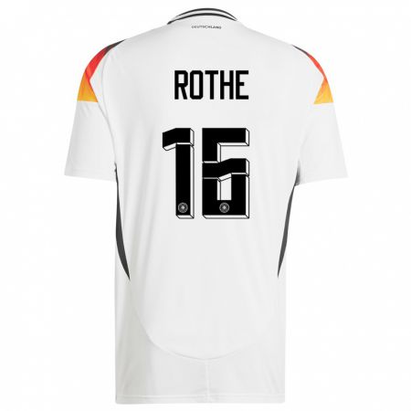 Kandiny Enfant Maillot Allemagne Tom Rothe #16 Blanc Tenues Domicile 24-26 T-Shirt