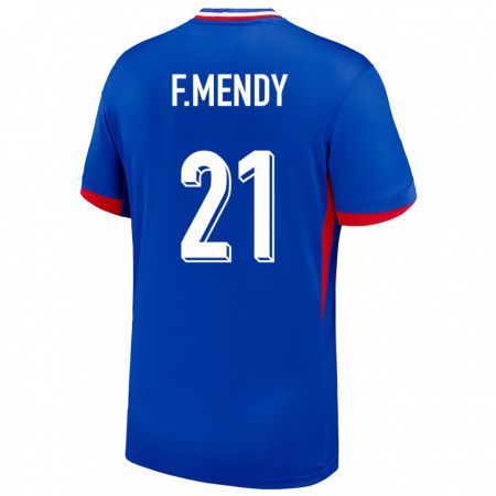 Kandiny Enfant Maillot France Ferland Mendy #21 Bleu Tenues Domicile 24-26 T-Shirt