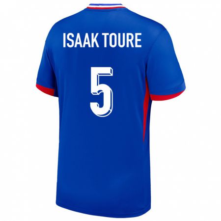 Kandiny Enfant Maillot France Souleymane Isaak Toure #5 Bleu Tenues Domicile 24-26 T-Shirt
