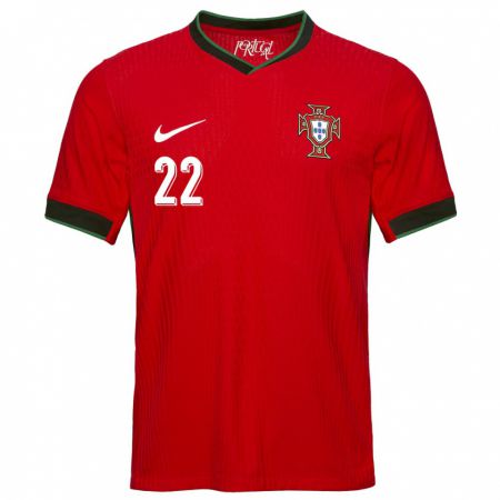 Kandiny Enfant Maillot Portugal Diogo Costa #22 Rouge Tenues Domicile 24-26 T-Shirt