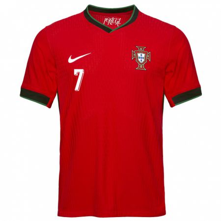 Kandiny Enfant Maillot Portugal Fabio Carvalho #7 Rouge Tenues Domicile 24-26 T-Shirt
