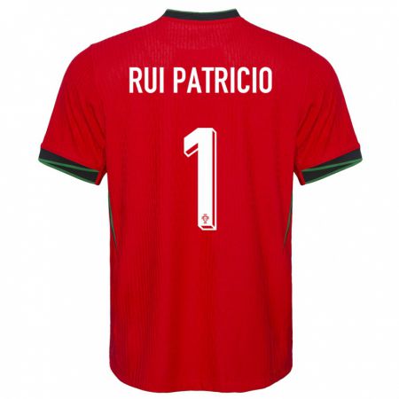 Kandiny Enfant Maillot Portugal Rui Patricio #1 Rouge Tenues Domicile 24-26 T-Shirt