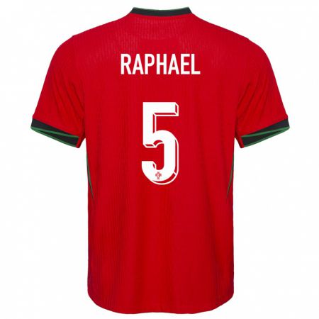 Kandiny Enfant Maillot Portugal Raphael Guerreiro #5 Rouge Tenues Domicile 24-26 T-Shirt