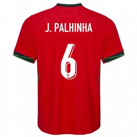 Kandiny Enfant Maillot Portugal Joao Palhinha #6 Rouge Tenues Domicile 24-26 T-Shirt