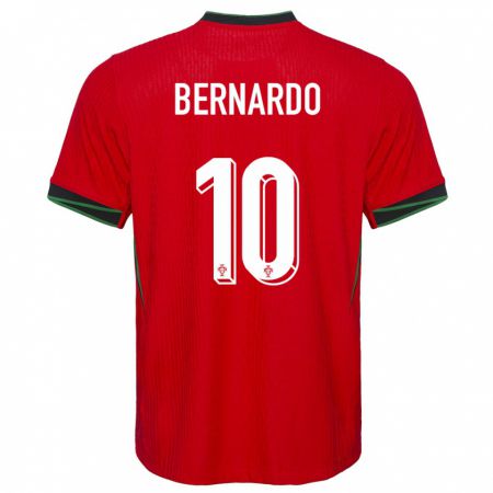 Kandiny Enfant Maillot Portugal Bernardo Silva #10 Rouge Tenues Domicile 24-26 T-Shirt