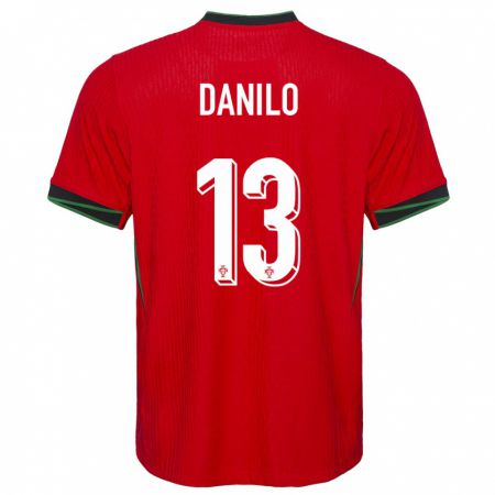Kandiny Enfant Maillot Portugal Danilo Pereira #13 Rouge Tenues Domicile 24-26 T-Shirt