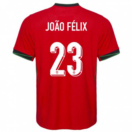 Kandiny Enfant Maillot Portugal Joao Felix #23 Rouge Tenues Domicile 24-26 T-Shirt