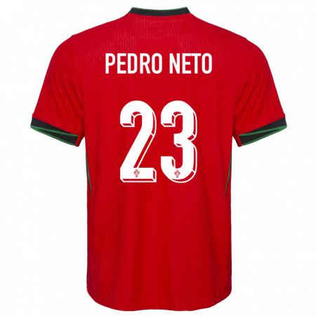 Kandiny Enfant Maillot Portugal Pedro Neto #23 Rouge Tenues Domicile 24-26 T-Shirt