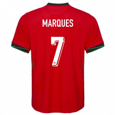 Kandiny Enfant Maillot Portugal Vanessa Marques #7 Rouge Tenues Domicile 24-26 T-Shirt
