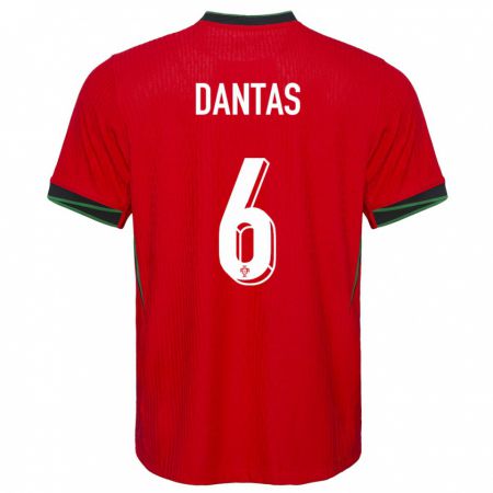 Kandiny Enfant Maillot Portugal Tiago Dantas #6 Rouge Tenues Domicile 24-26 T-Shirt