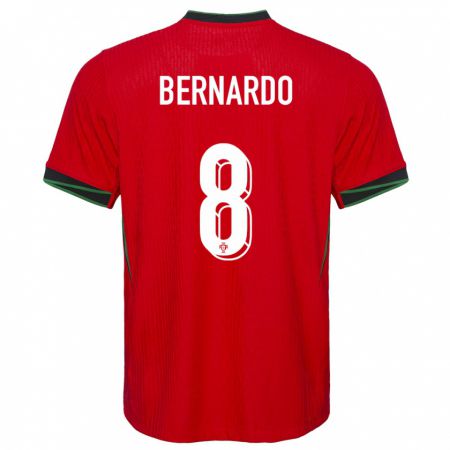 Kandiny Enfant Maillot Portugal Paulo Bernardo #8 Rouge Tenues Domicile 24-26 T-Shirt