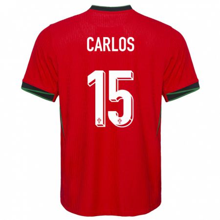 Kandiny Enfant Maillot Portugal Ze Carlos #15 Rouge Tenues Domicile 24-26 T-Shirt