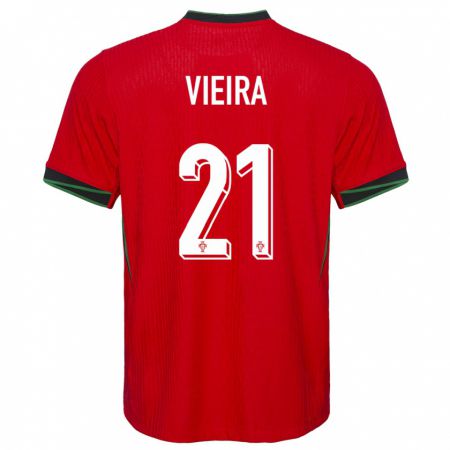 Kandiny Enfant Maillot Portugal Fabio Vieira #21 Rouge Tenues Domicile 24-26 T-Shirt
